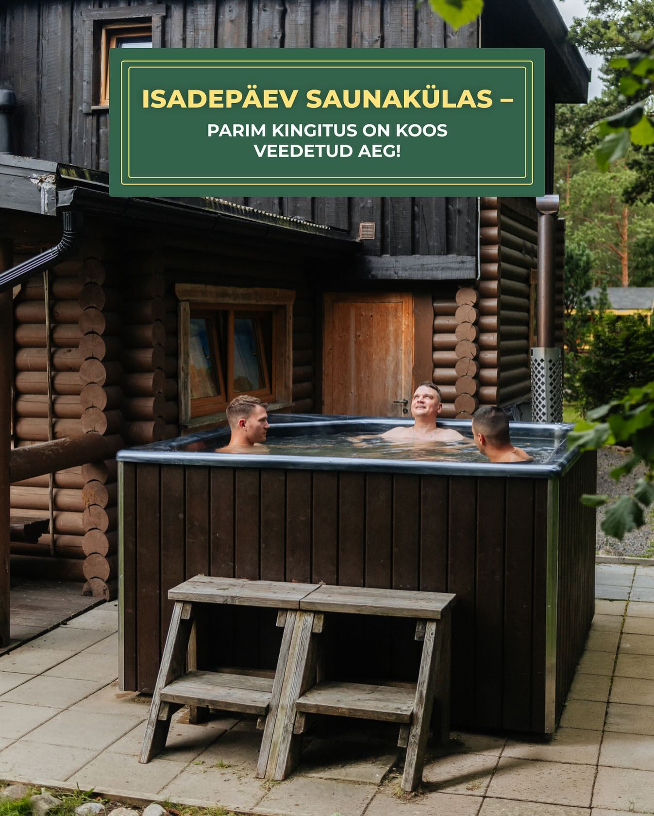 💙 Isadepäev Saunakülas – parim kingitus on koos veedetud aeg!

Saunaküla on hubane, rahulik ja soe koht, kus kvaliteetaega veeta:
🔥 Kuum saun ja tünnisaun värske õhu käes
🍖 Grillõhtusöök ja sügavad vestlused lõkke ääres
⚽ Avar ala mängudeks ja jalutuskäikudeks looduses
🌲 Tõeline kvaliteetaeg kõige kallimatega

Kingitus, mis jääb meelde – ühised hetked ja siiras rõõm!

📅 Broneeri perepuhkus isadepäevaks 👉 saunakula.ee
📧 sauna@saunamaailm.ee
📞 +372 55 000 75

#saunaküla #isadepäev #perepuhkus #saunapuhkus #metsapuhkus #puhkuslooduses #tünnisaun #grillipidu #lõkkeõhtu #perehetked #lõõgastus #eestimetsad #privaatnepuhkus #saunaskäik