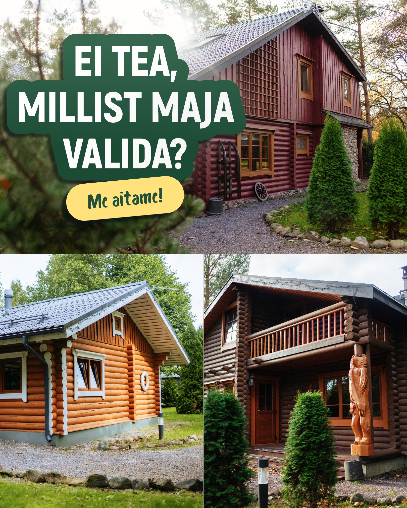 Saunakülas ootavad Sind 4 hubast majakest, igaüks oma iseloomu ja eripäradega.
Kas otsid kahekesi privaatsust, sõpradega kohtumispaika või perepuhkust? Meil on sulle sobiv variant olemas:

🔥 Igas majas on oma saun
💦 Kuum kümblustünn vabas õhus
🍽 Terrass grillimiseks ja mõnusateks õhtuteks
🌿 Avatud territoorium – naabritest ja linnakärast eemal

Jäänud on vaid valida, milline neist saab Sinu puhkusepaigaks sel nädalavahetusel!

📅 Broneeri saunamaja 👉 saunakula.ee
📧 sauna@saunamaailm.ee
📞 +372 55 000 75

#saunaküla #saunamaja #saunapuhkus #tünnisaun #metsapuhkus